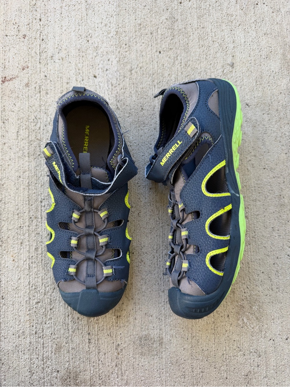 Merrell boys waterproof hydro hiking sandal big boy size 6 blue green